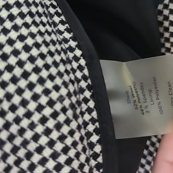 Talbots 16W Plus Herringbone Black and White Wool Pants - Picture 5 of 6